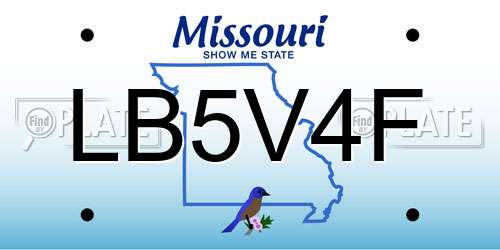 LB5V4F Missouri License Plate