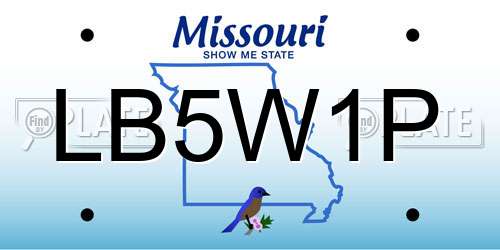 LB5W1P Missouri License Plate