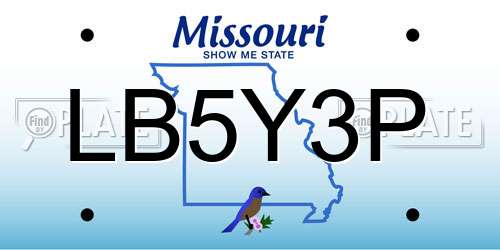 LB5Y3P Missouri License Plate