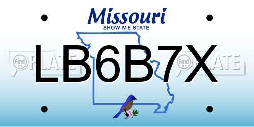 LB6B7X Missouri License Plate