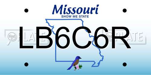 LB6C6R Missouri License Plate