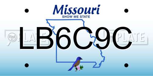 LB6C9C Missouri License Plate