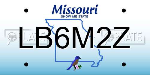 LB6M2Z Missouri License Plate