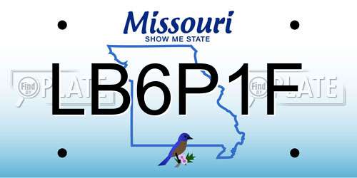 LB6P1F Missouri License Plate