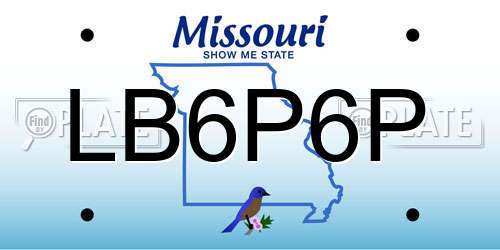 LB6P6P Missouri License Plate