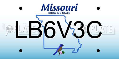 LB6V3C Missouri License Plate