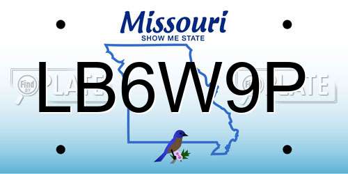 LB6W9P Missouri License Plate