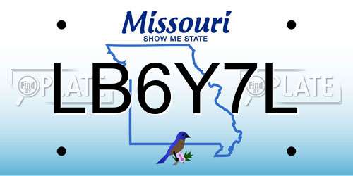LB6Y7L Missouri License Plate