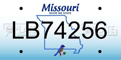 LB74256 Missouri License Plate