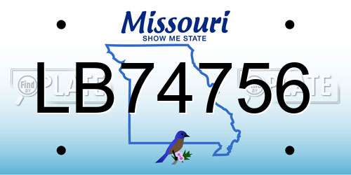 LB74756 Missouri License Plate