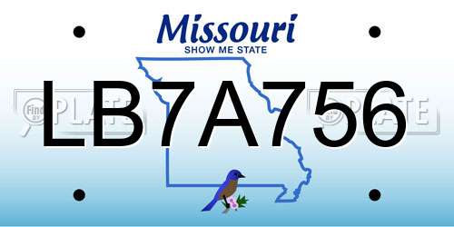 LB7A756 Missouri License Plate