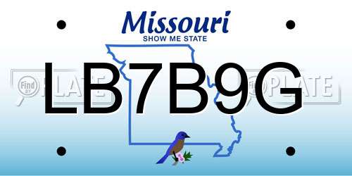 LB7B9G Missouri License Plate