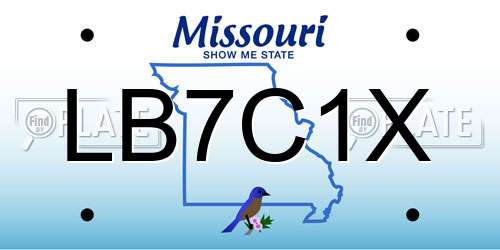 LB7C1X Missouri License Plate