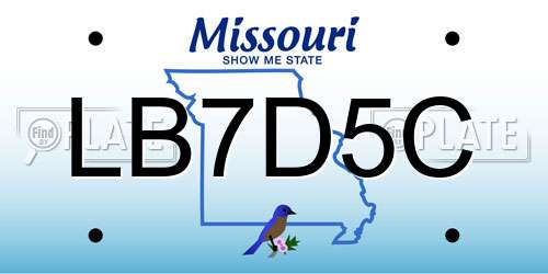 LB7D5C Missouri License Plate