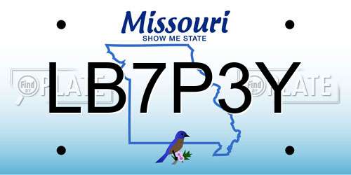 LB7P3Y Missouri License Plate