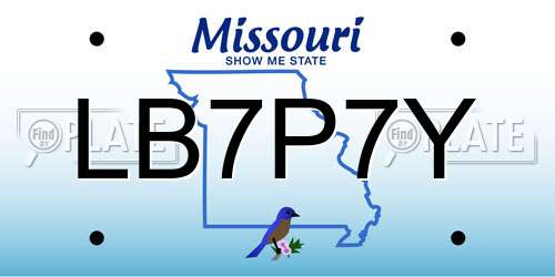 LB7P7Y Missouri License Plate