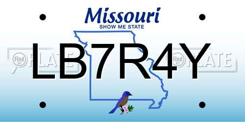 LB7R4Y Missouri License Plate