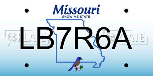 LB7R6A Missouri License Plate