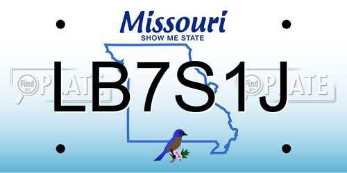 LB7S1J Missouri License Plate