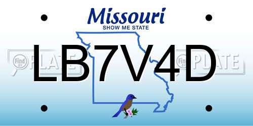 LB7V4D Missouri License Plate