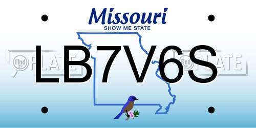 LB7V6S Missouri License Plate