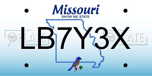 LB7Y3X Missouri License Plate