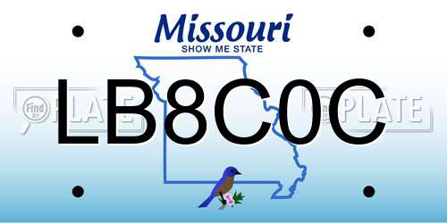 LB8C0C Missouri License Plate