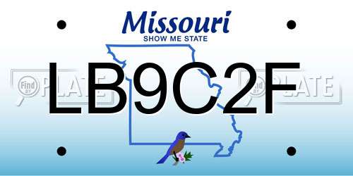 LB9C2F Missouri License Plate