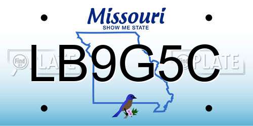 LB9G5C Missouri License Plate