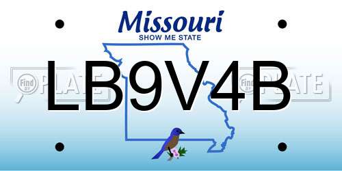 LB9V4B Missouri License Plate