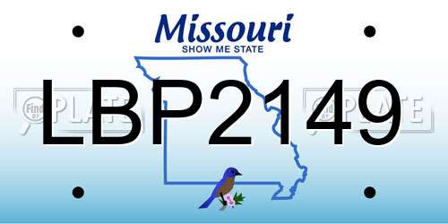 LBP2149 Missouri License Plate