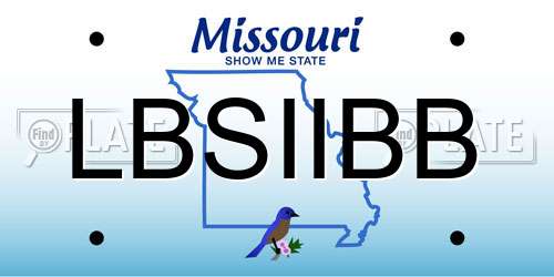 LBSIIBB Missouri License Plate