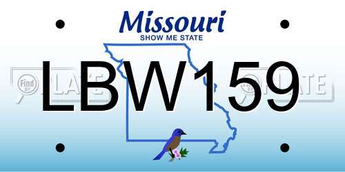 LBW159 Missouri License Plate