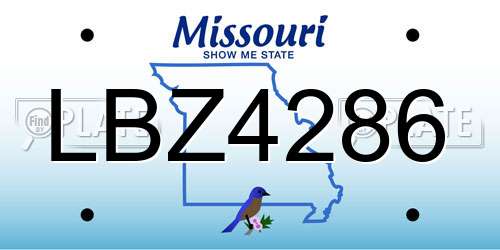 LBZ4286 Missouri License Plate