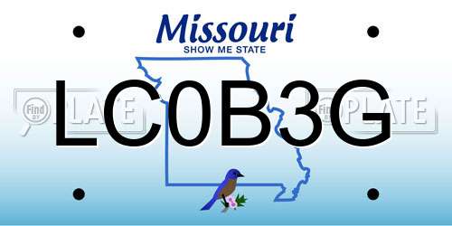 LC0B3G Missouri License Plate