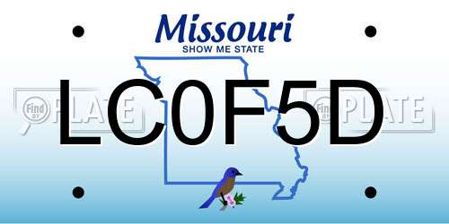 LC0F5D Missouri License Plate