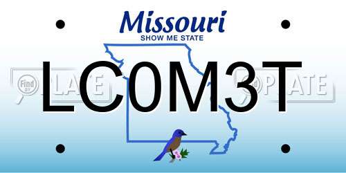LC0M3T Missouri License Plate