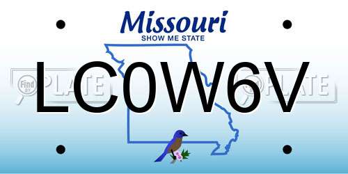LC0W6V Missouri License Plate