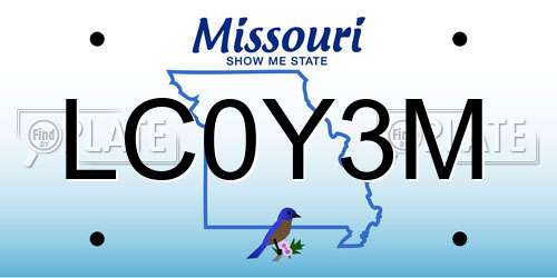LC0Y3M Missouri License Plate