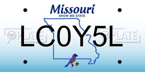 LC0Y5L Missouri License Plate