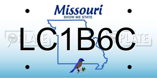 LC1B6C Missouri License Plate