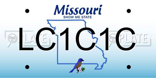 LC1C1C Missouri License Plate