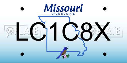 LC1C8X Missouri License Plate