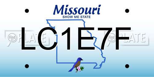LC1E7F Missouri License Plate