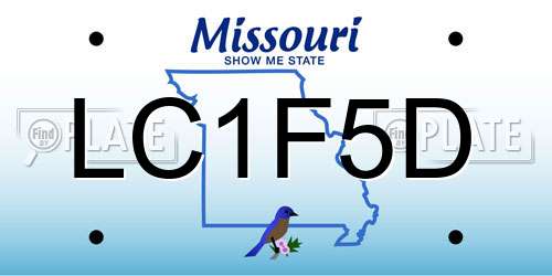 LC1F5D Missouri License Plate
