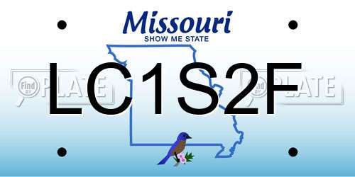 LC1S2F Missouri License Plate