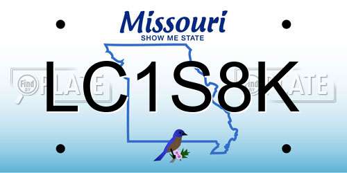 LC1S8K Missouri License Plate