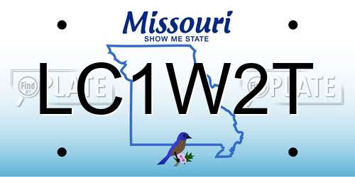 LC1W2T Missouri License Plate