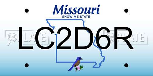 LC2D6R Missouri License Plate