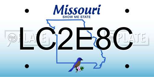LC2E8C Missouri License Plate